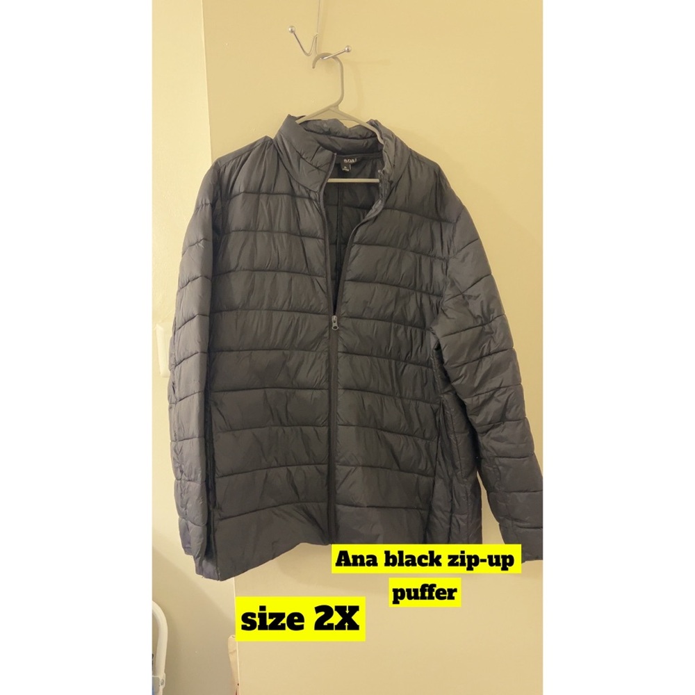 a.n.a Charcoal Zip-Up Puffer Jacket